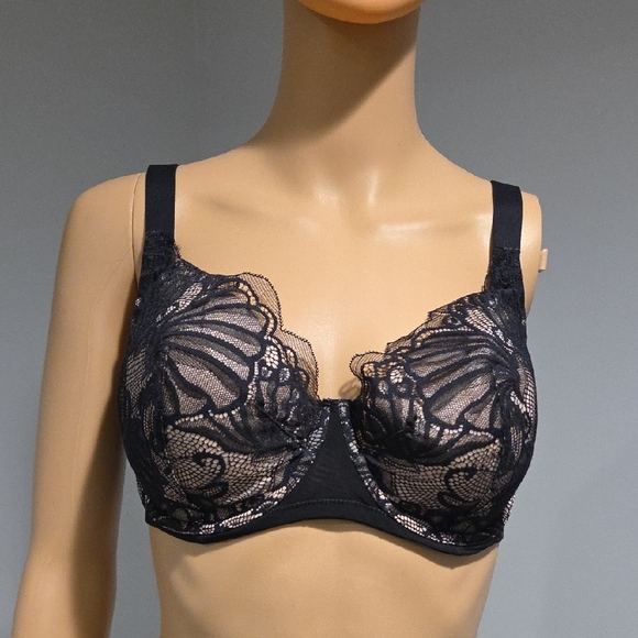 Paramour Black Lace Bra with Underwire and Adjustable Straps - Picture 3 of 7